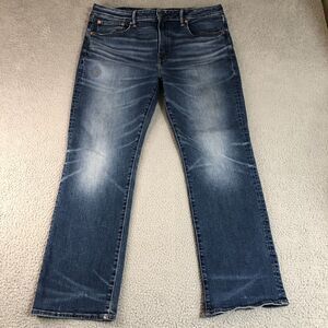 American Eagle Jeans Men 38X32 Blue Airflex + Rocker Preppy Boot Denim Classic‎